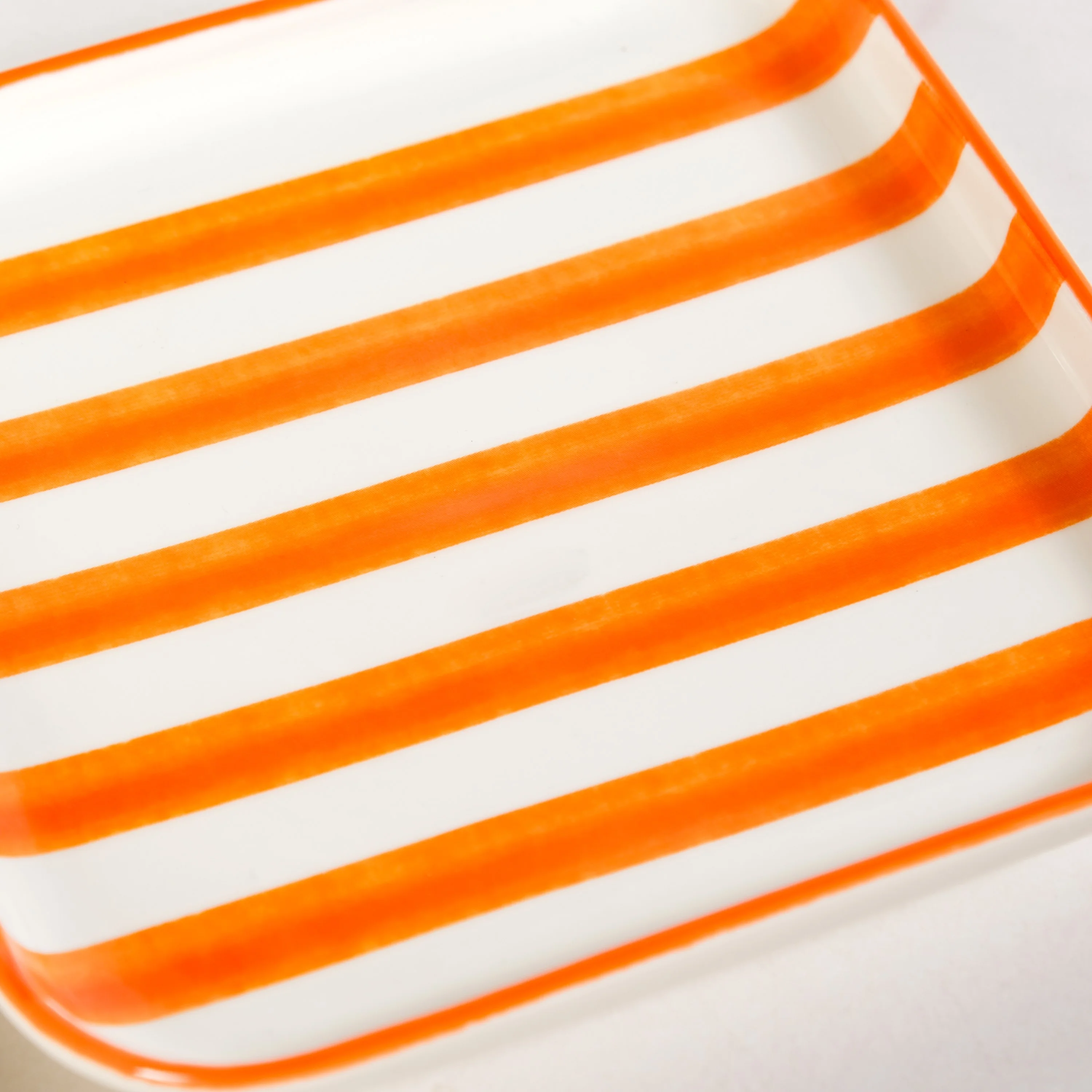 Carnival Stripe Dessert Plates Set Of 2 16x16cm Orange Yellow - Image 3
