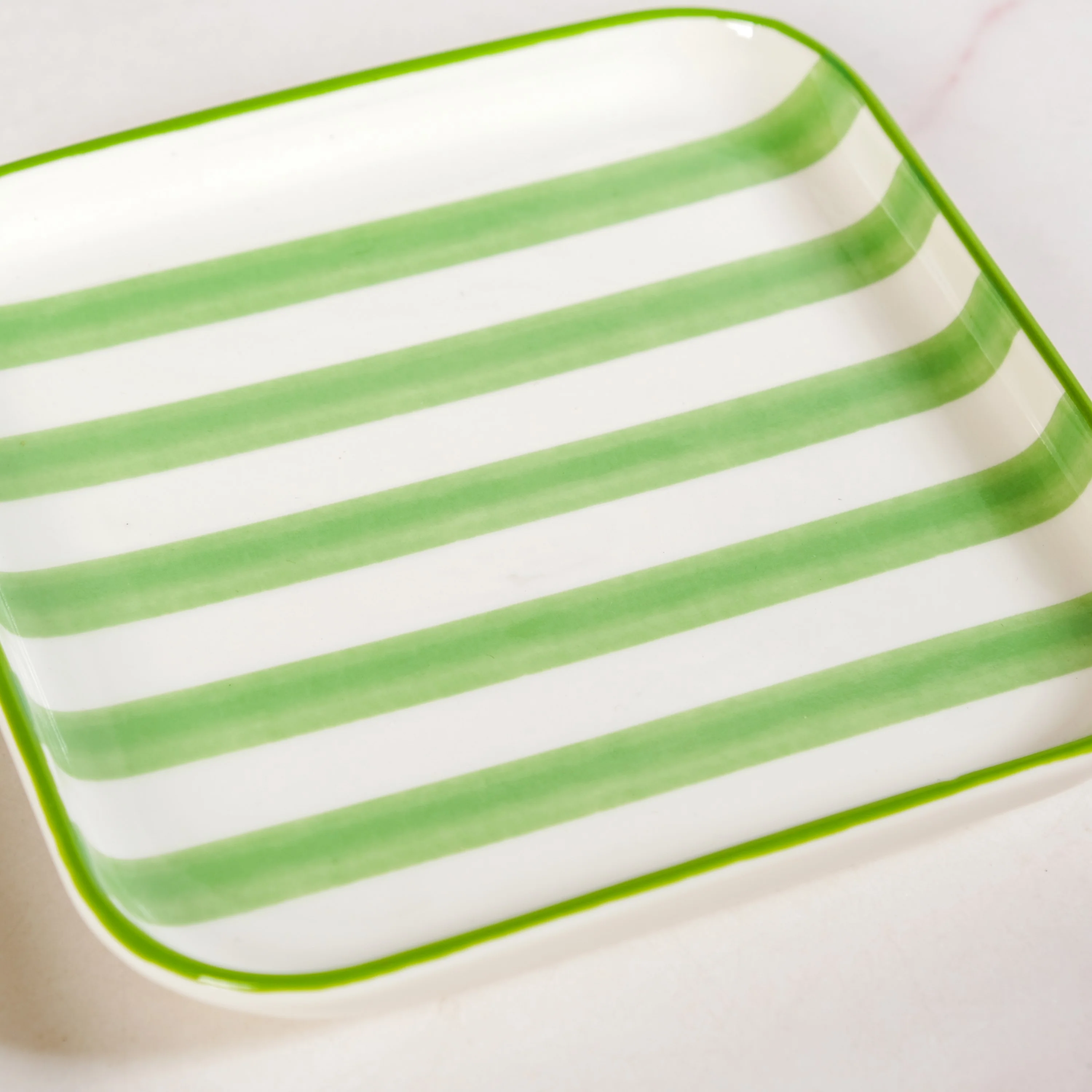 Carnival Stripe Dessert Plates Set Of 2 Blue Green 16x16cm - Image 6