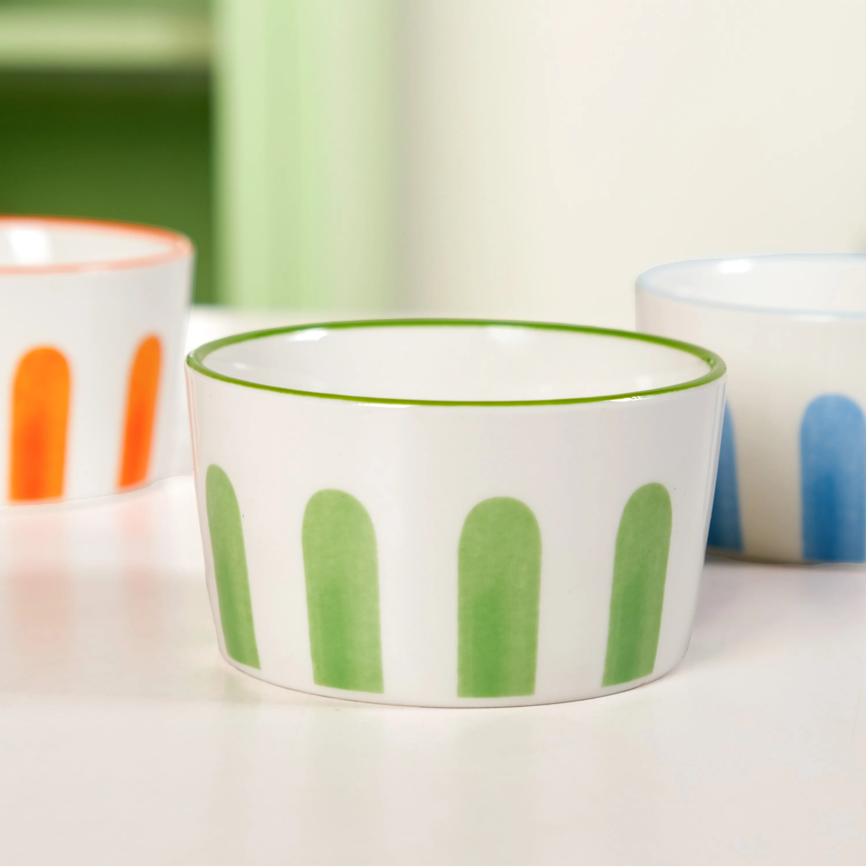 Carnival Stripe Lazy Suzan With Ceramic Bowls Set Of 6 - Image 6