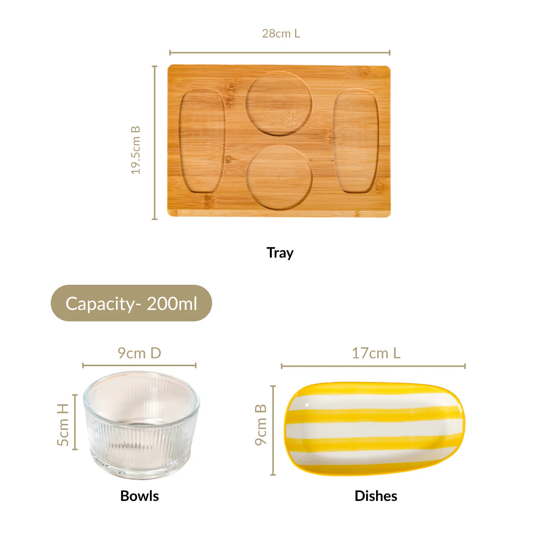 Carnival Stripe Serving Platter Set Of 5 - Image 4