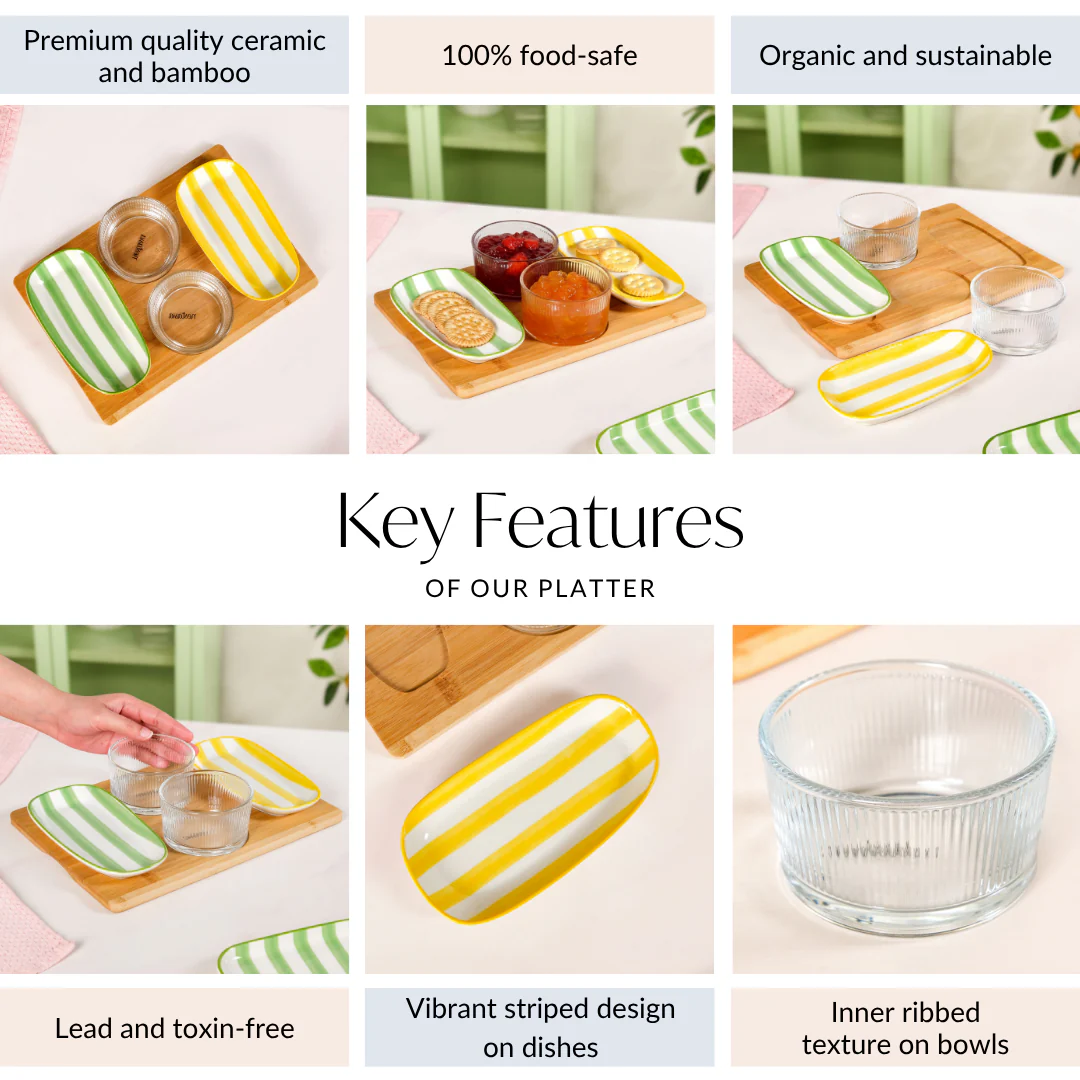 Carnival Stripe Serving Platter Set Of 5 - Image 5