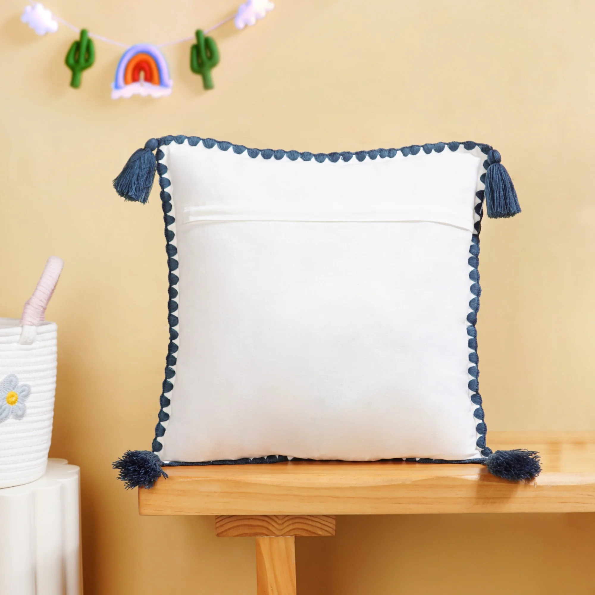 Cat Embroidered Kids Cushion Cover 42x42cm - Image 8