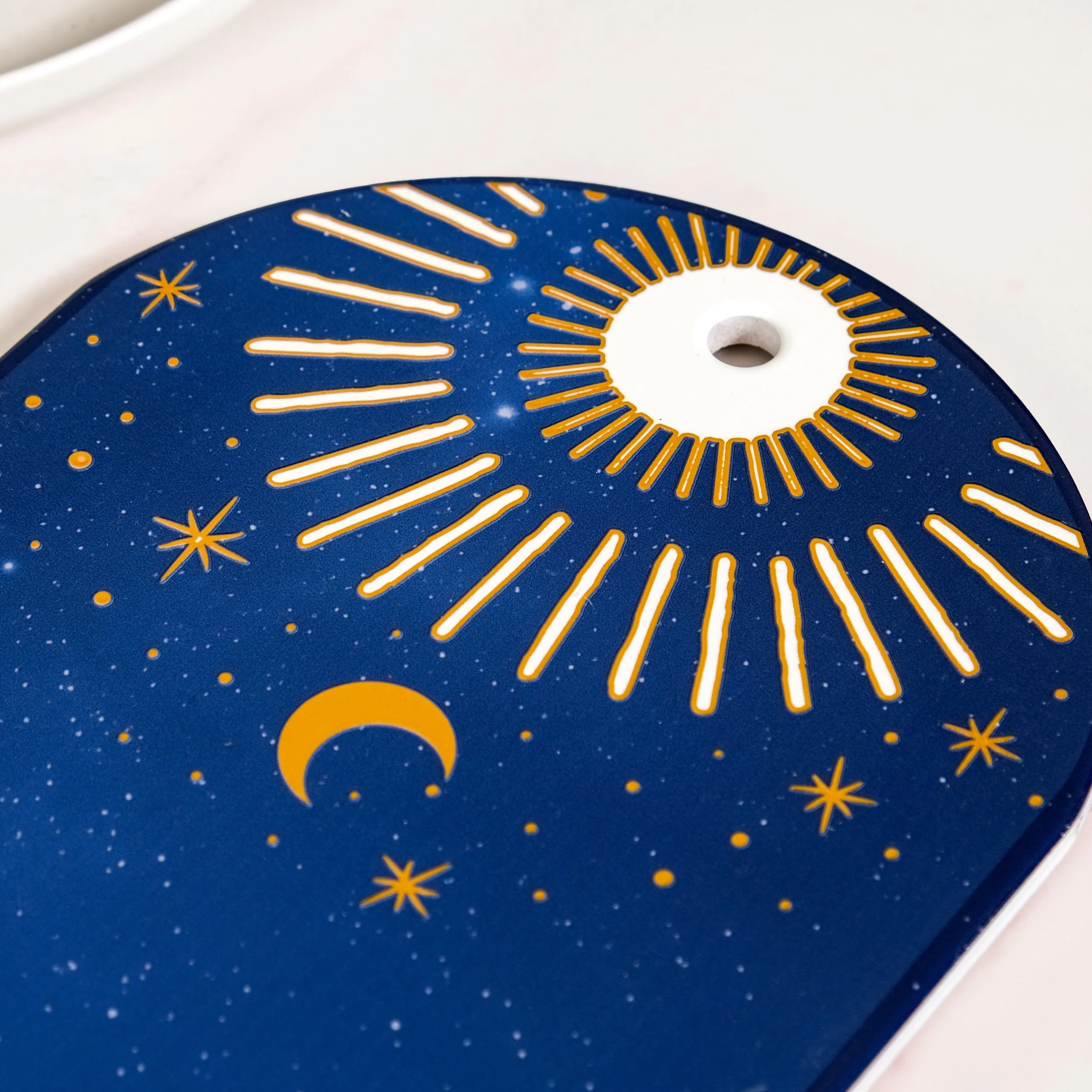 Celestial Ceramic Cheese Platter With Knife Set Of 2 - Image 6