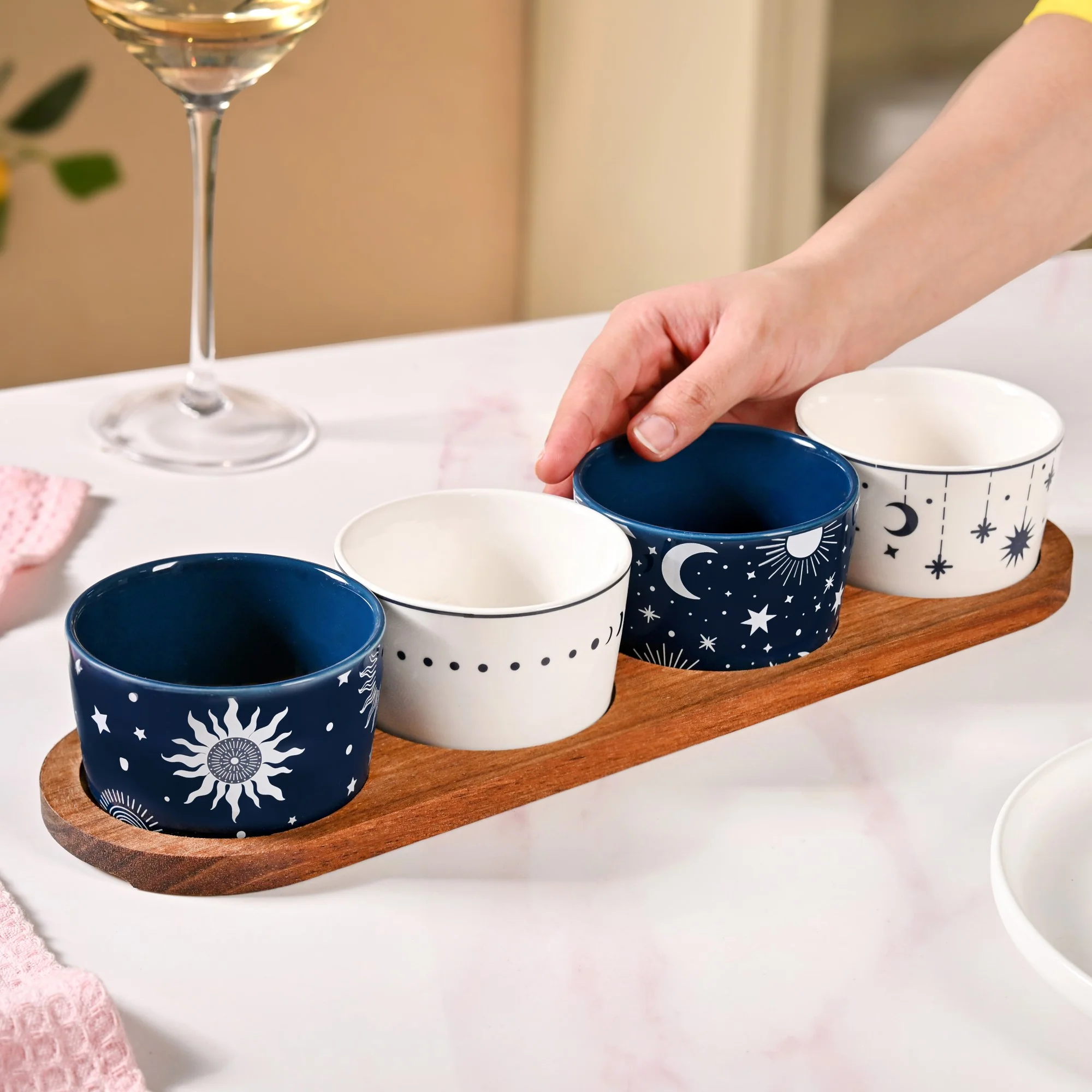 Celestial Charm Serving Platter With Bowls Set Of 5 - Image 2