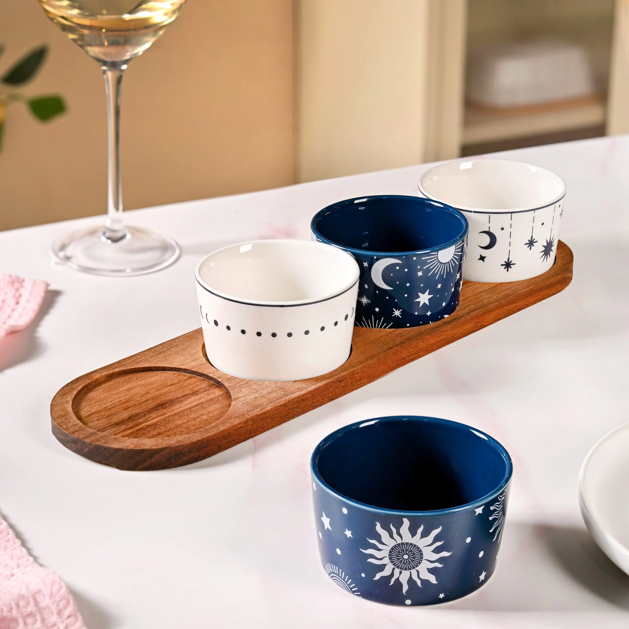 Celestial Charm Serving Platter With Bowls Set Of 5 - Image 3