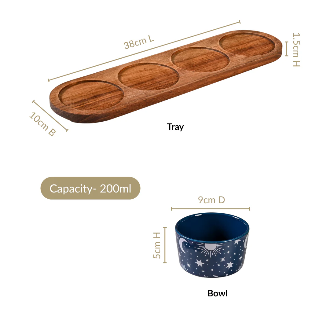 Celestial Charm Serving Platter With Bowls Set Of 5 - Image 4