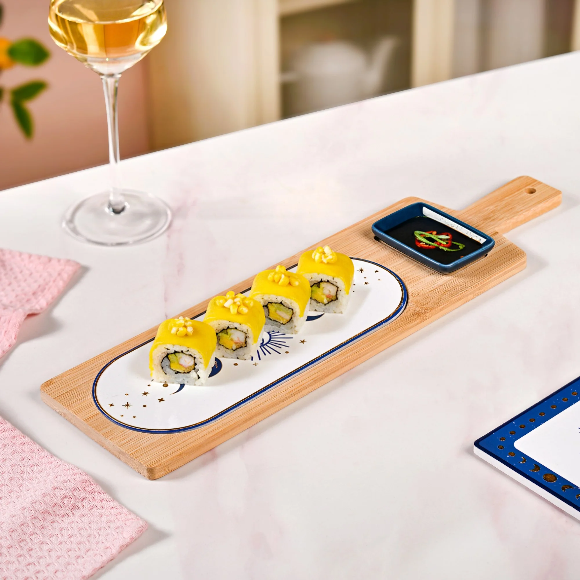 Celestial Platter With Ceramic Dish Set Of 2 - Image 2