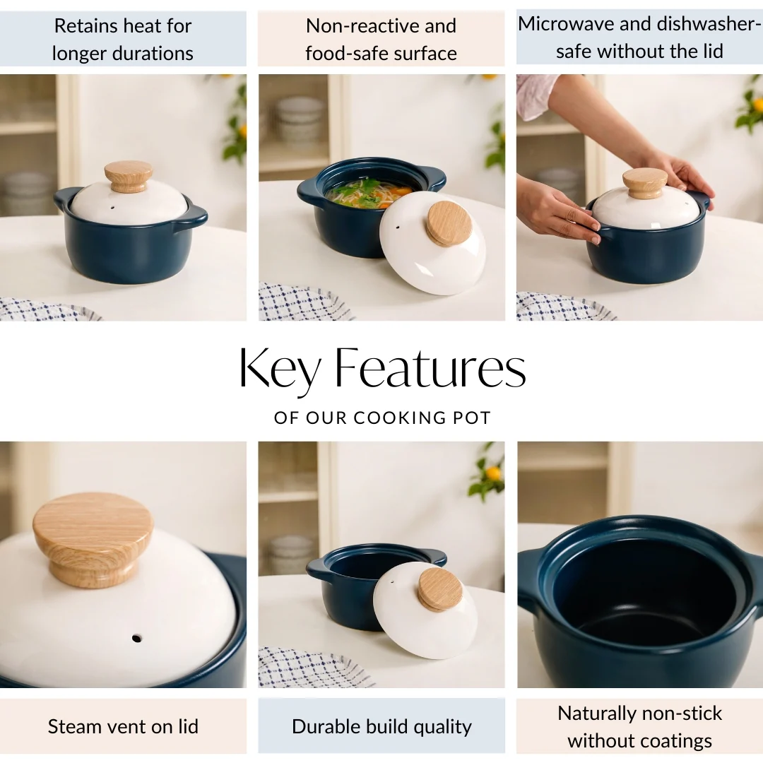 Cera Korean Stew Pot With Lid Teal 1150ml - Image 4