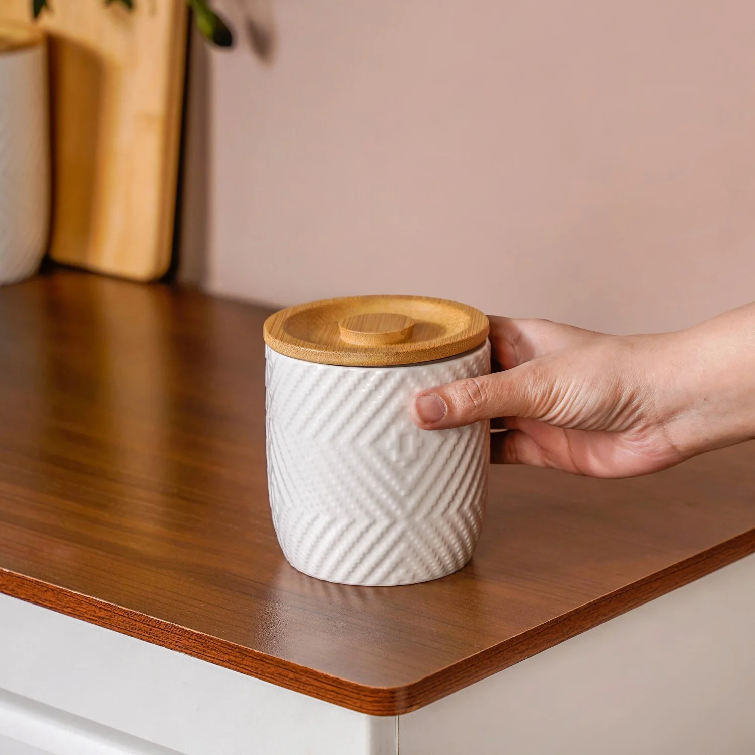 Ceramic Airtight Jar With Lid Small 450ml - Image 2