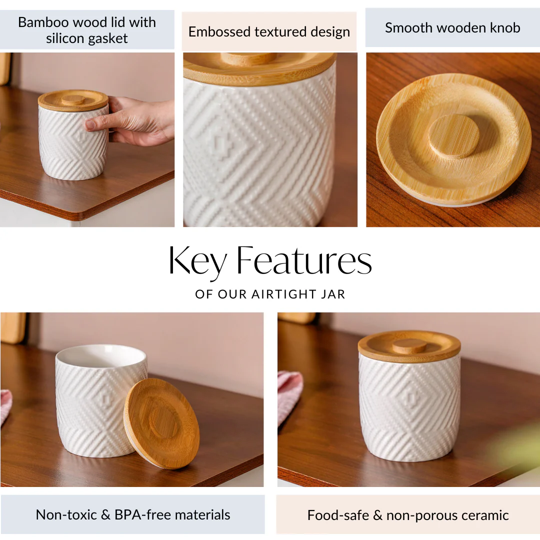 Ceramic Airtight Jar With Lid Small 450ml - Image 4