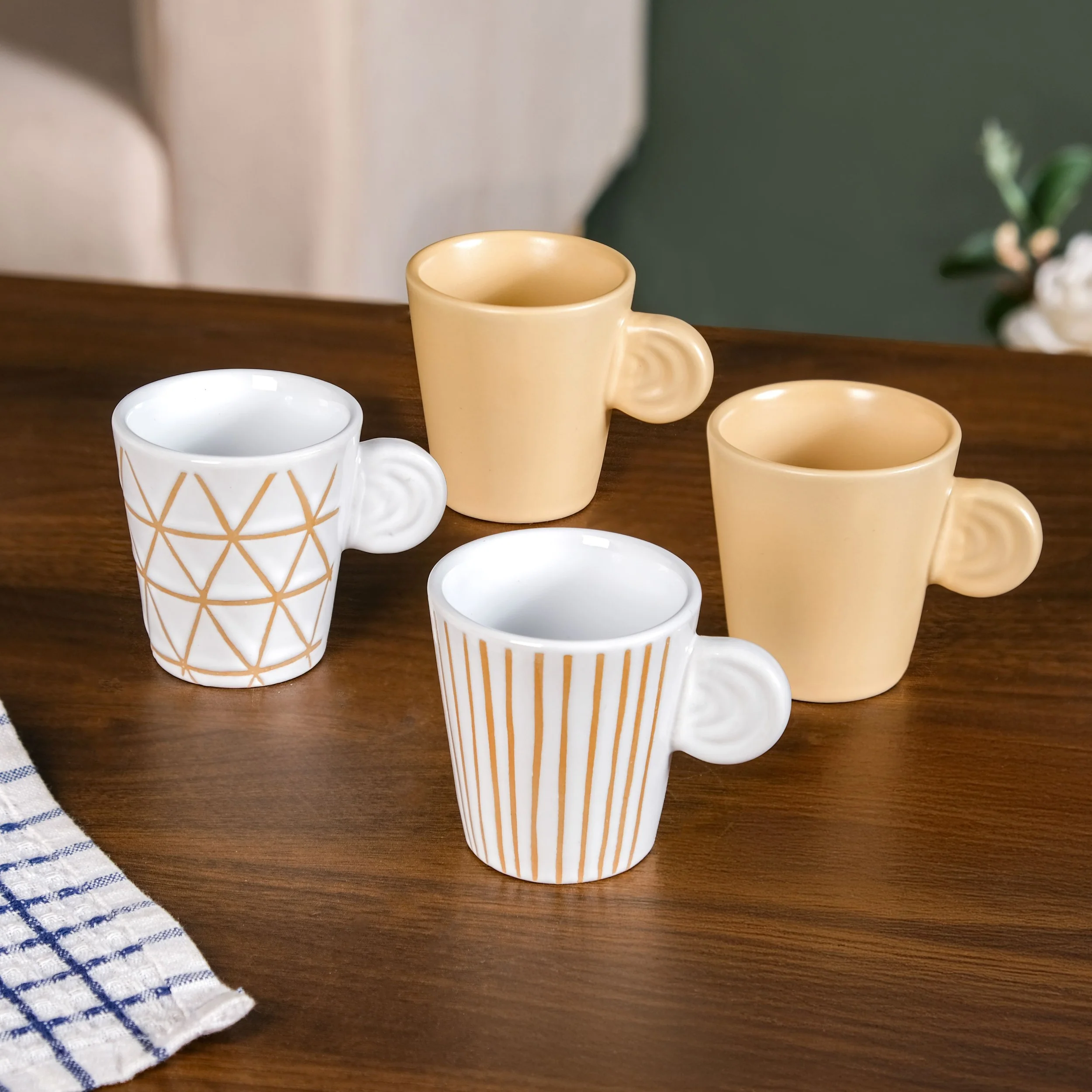 Ceramic Espresso Coffee Cup Set Of 4 100ml - Image 2