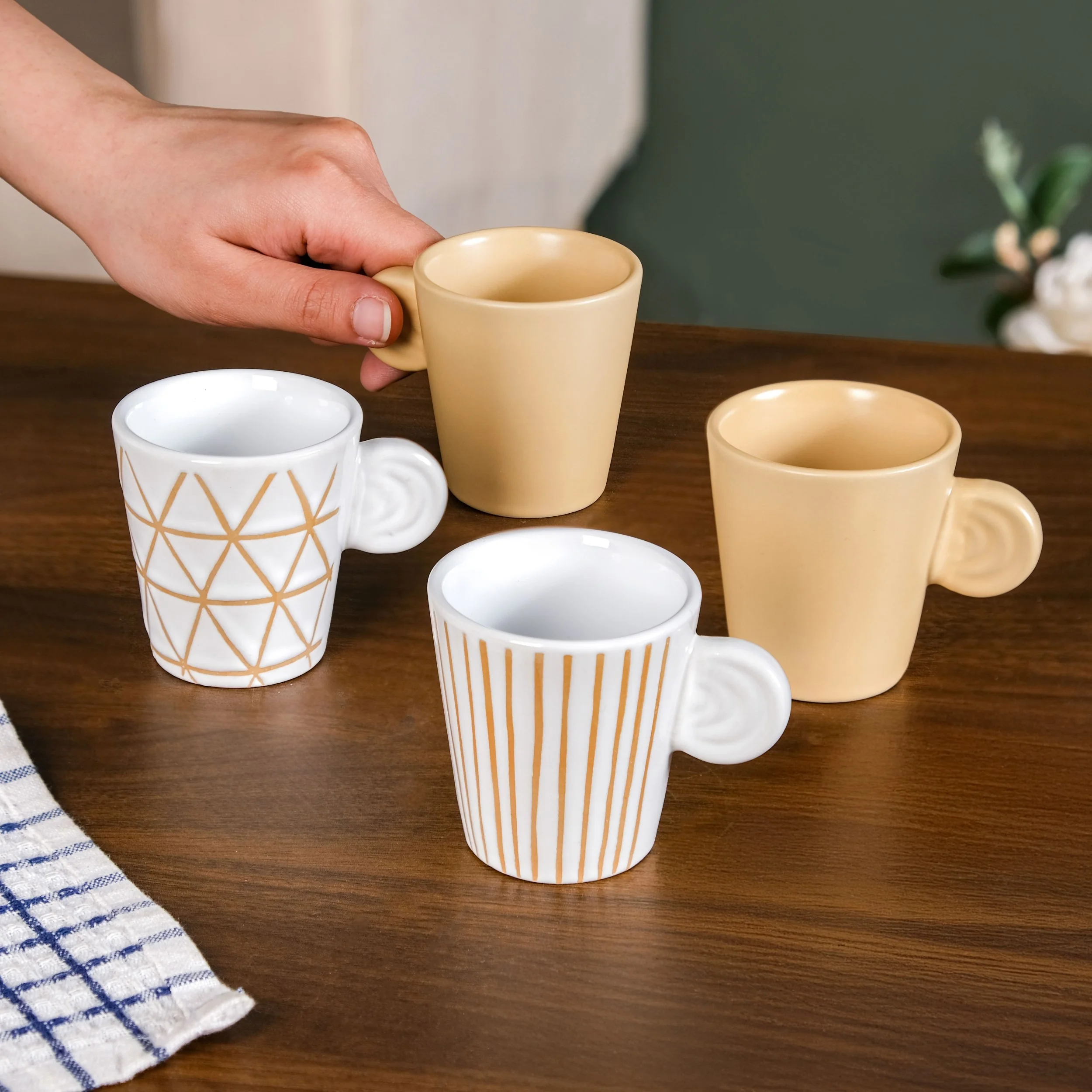 Ceramic Espresso Coffee Cup Set Of 4 100ml - Image 3