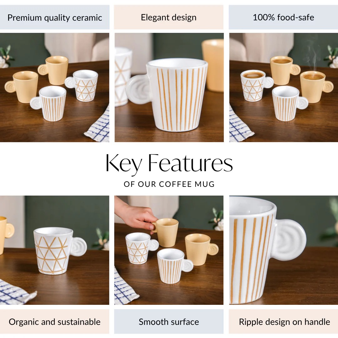 Ceramic Espresso Coffee Cup Set Of 4 100ml - Image 5