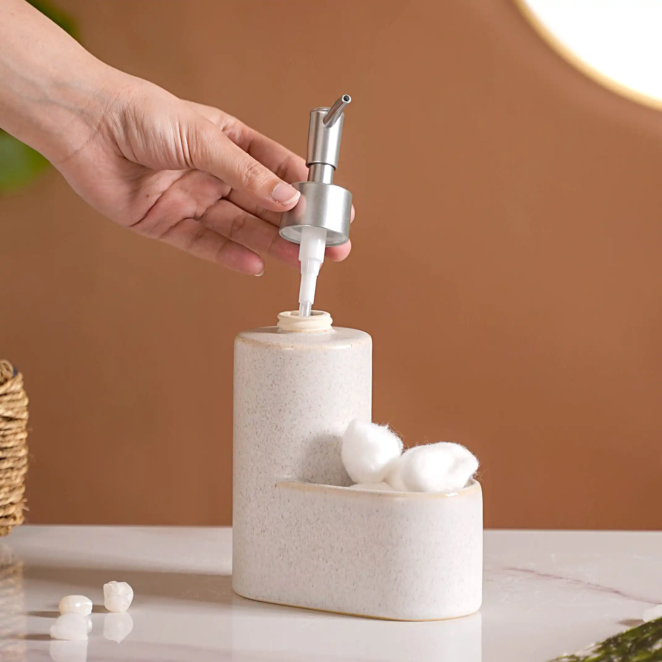 Ceramic Soap Dispenser With Stand - Image 10
