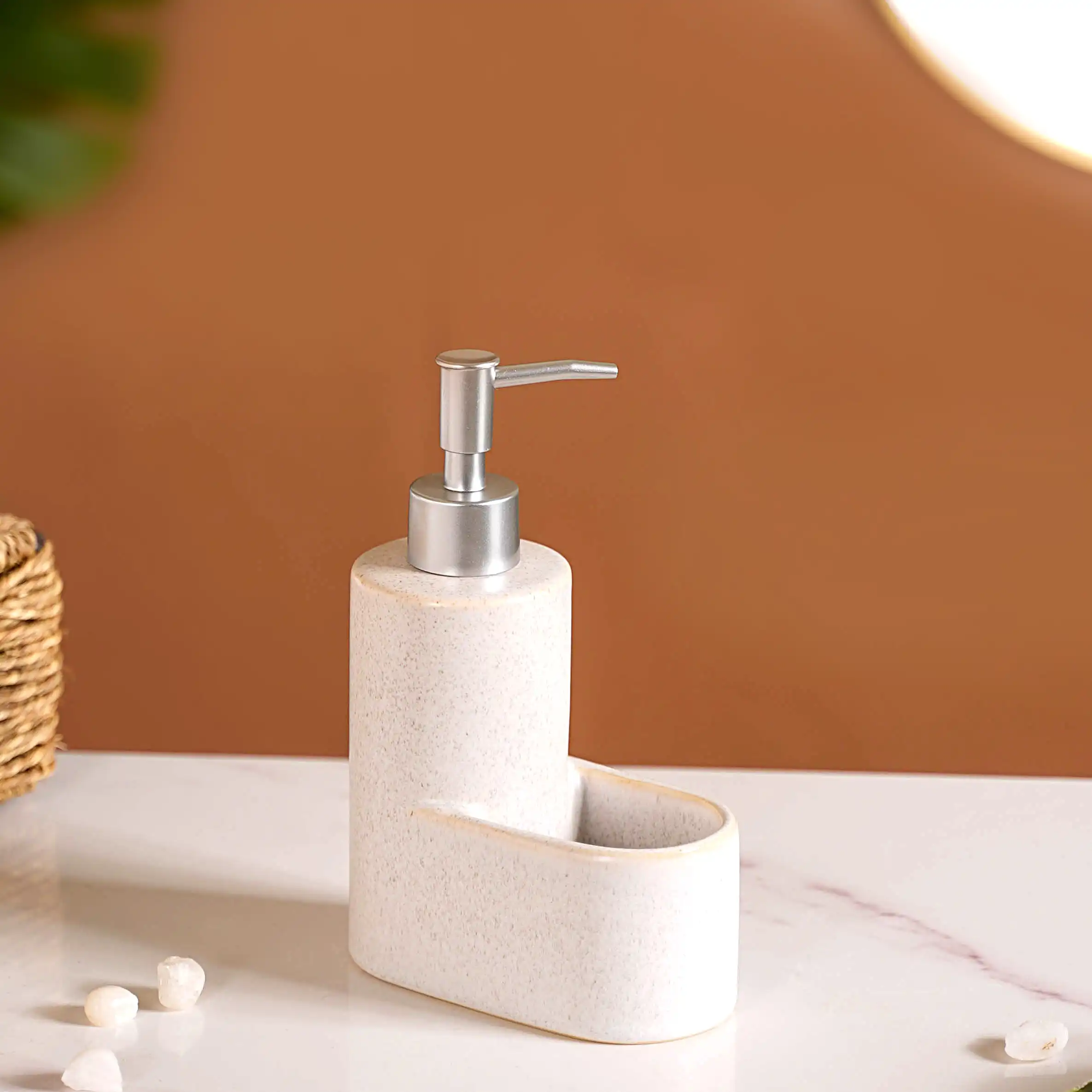 Ceramic Soap Dispenser With Stand - Image 3