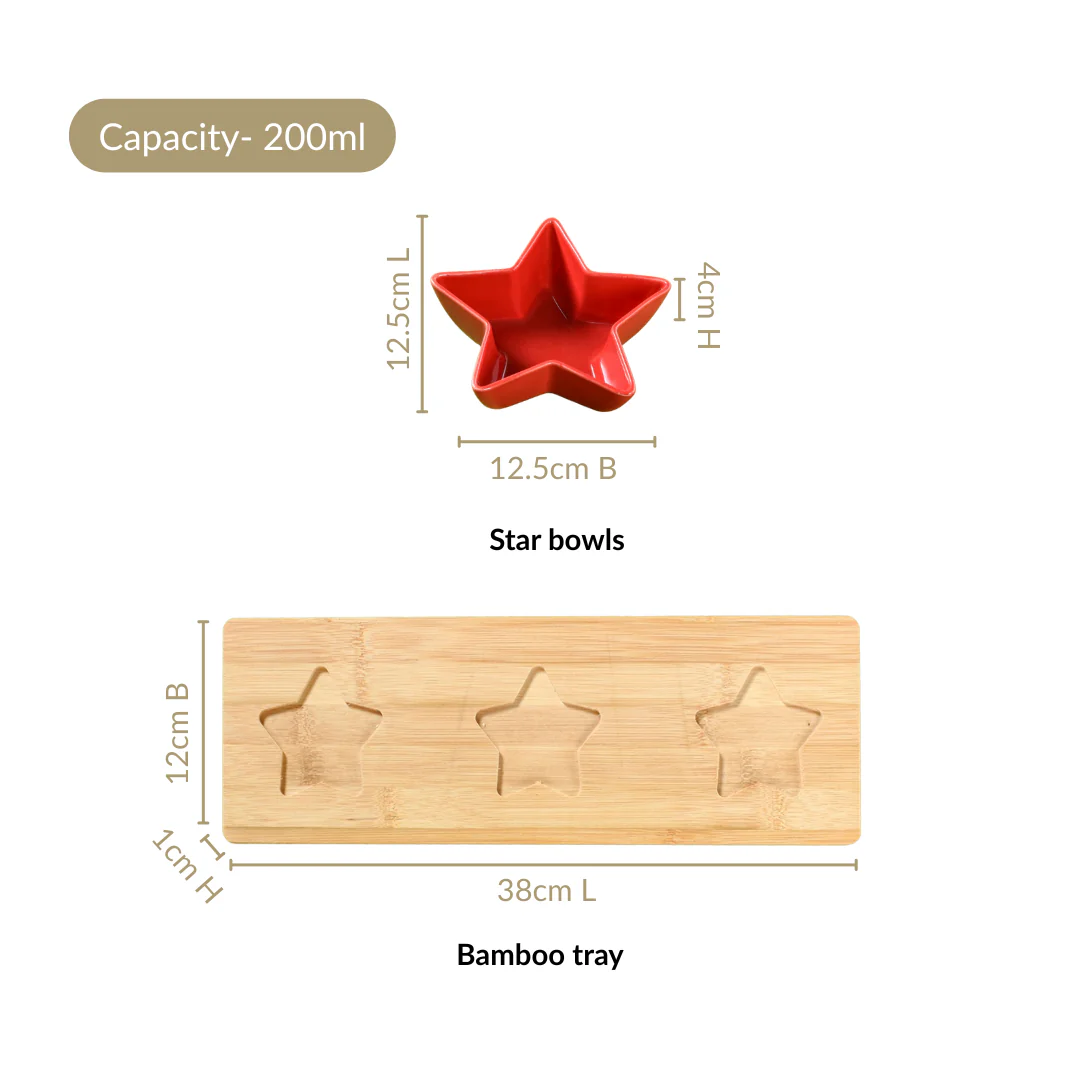 Ceramic Star Bowls Platter Set Of 4 - Image 4