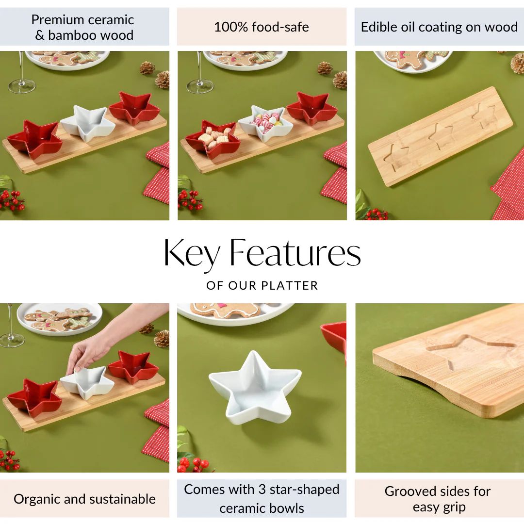 Ceramic Star Bowls Platter Set Of 4 - Image 5