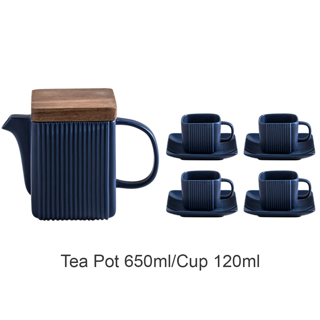 Ceramic Tea Set Blue - Image 3
