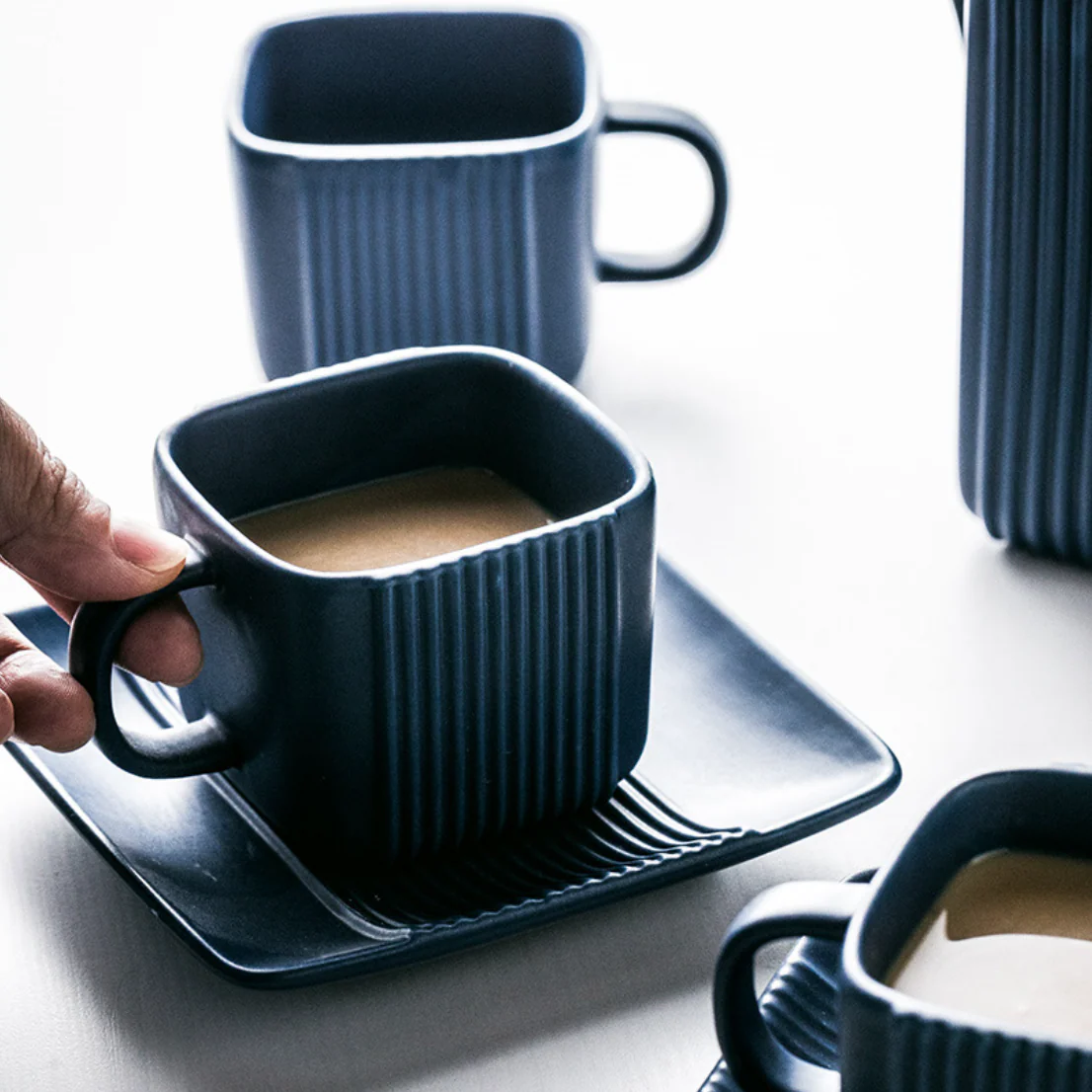 Ceramic Tea Set Blue - Image 5
