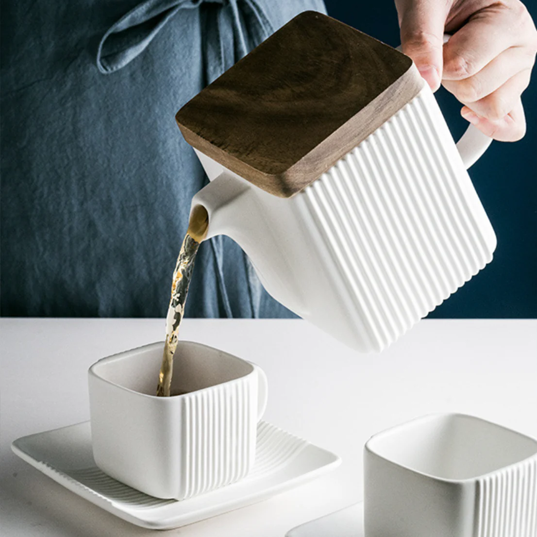Ceramic Tea Set White - Image 4