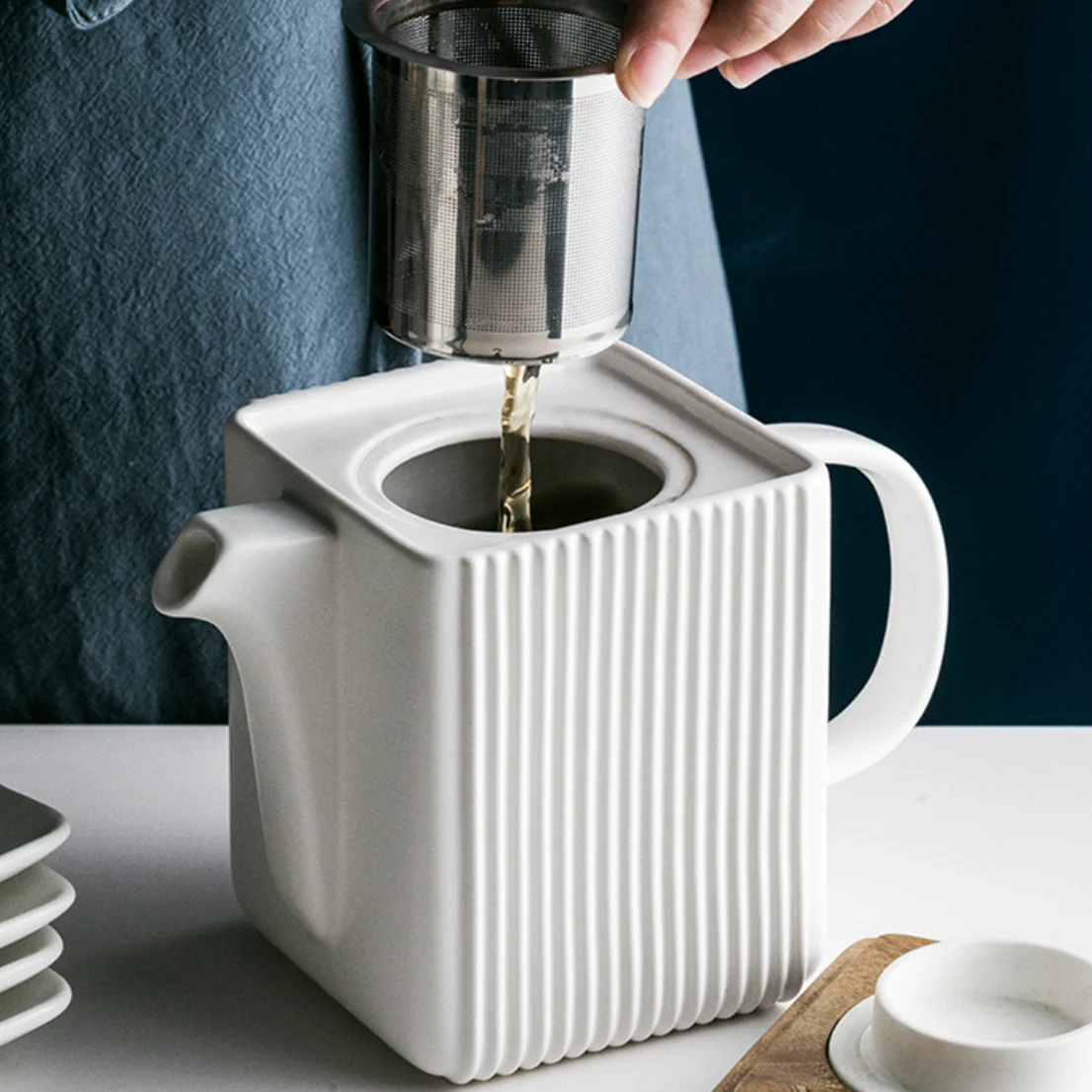 Ceramic Tea Set White - Image 5