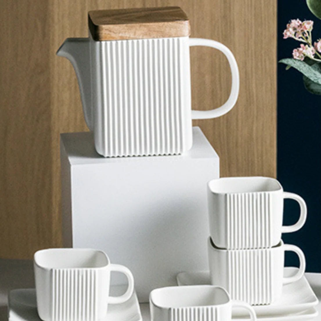 Ceramic Tea Set White - Image 7