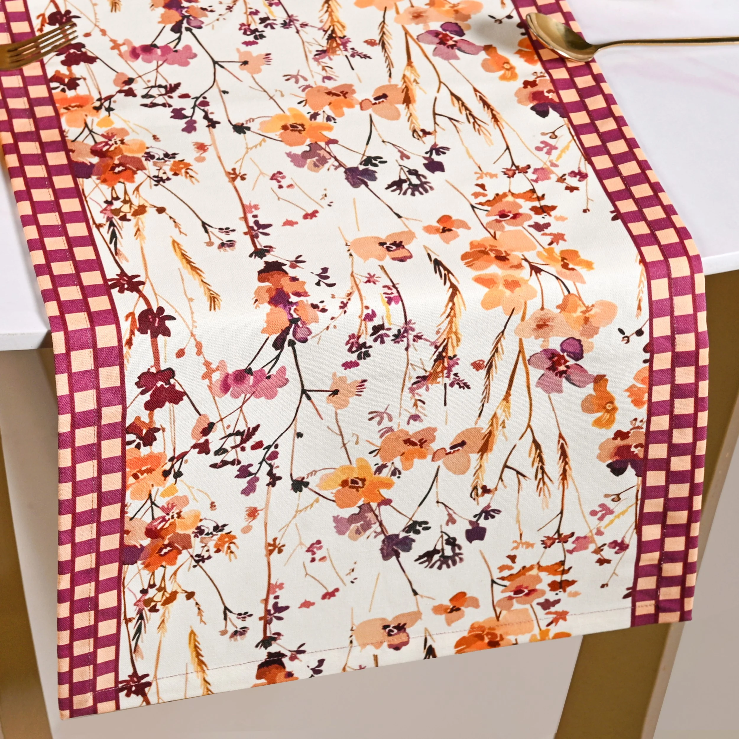 Checkered Border 6 Seater Runner 185x35cm - Image 2