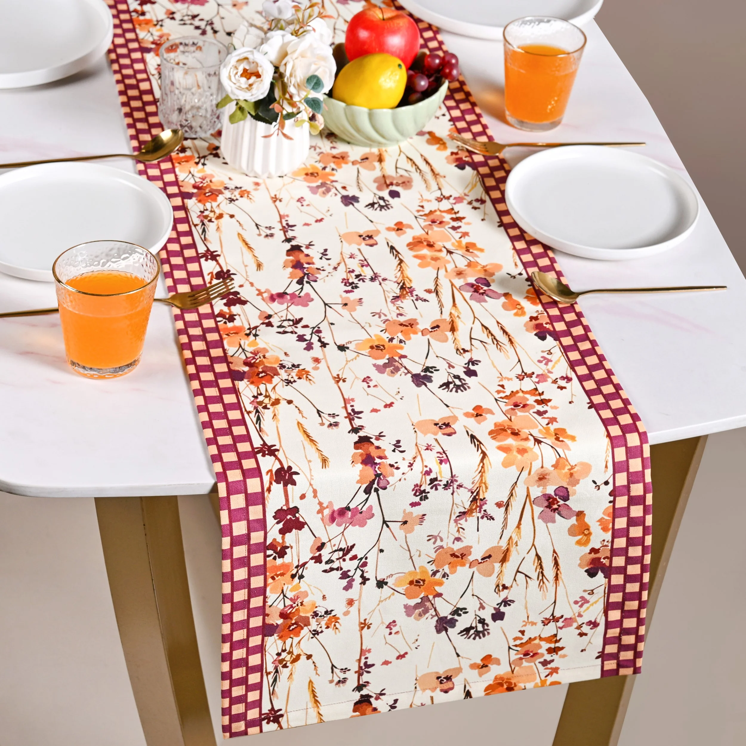 Checkered Border 6 Seater Runner 185x35cm - Image 7