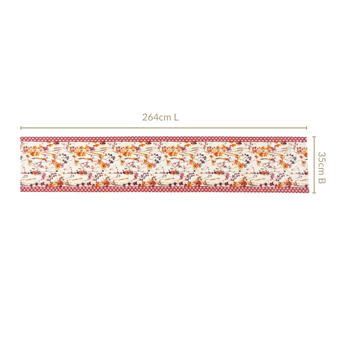 Checkered Border Cotton 8 Seater Runner 264x35cm - Image 3