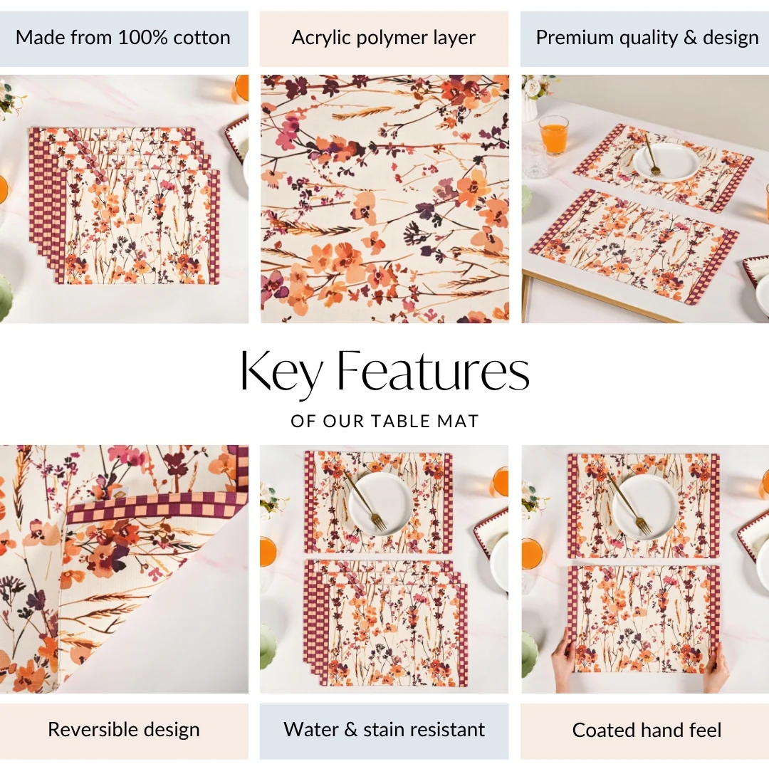 Checkered Border Placemat Set Of 4 - Image 5