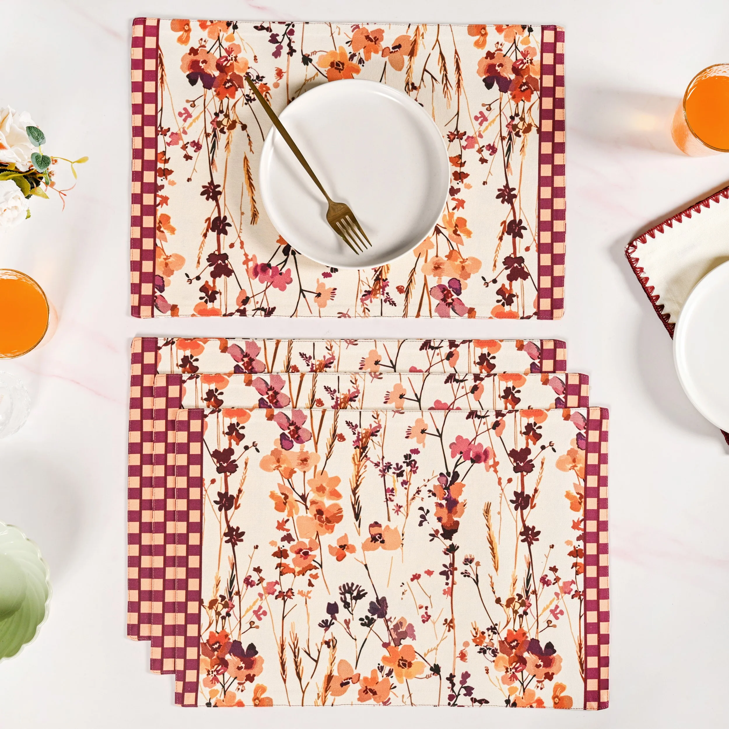 Checkered Border Placemat Set Of 4 - Image 7