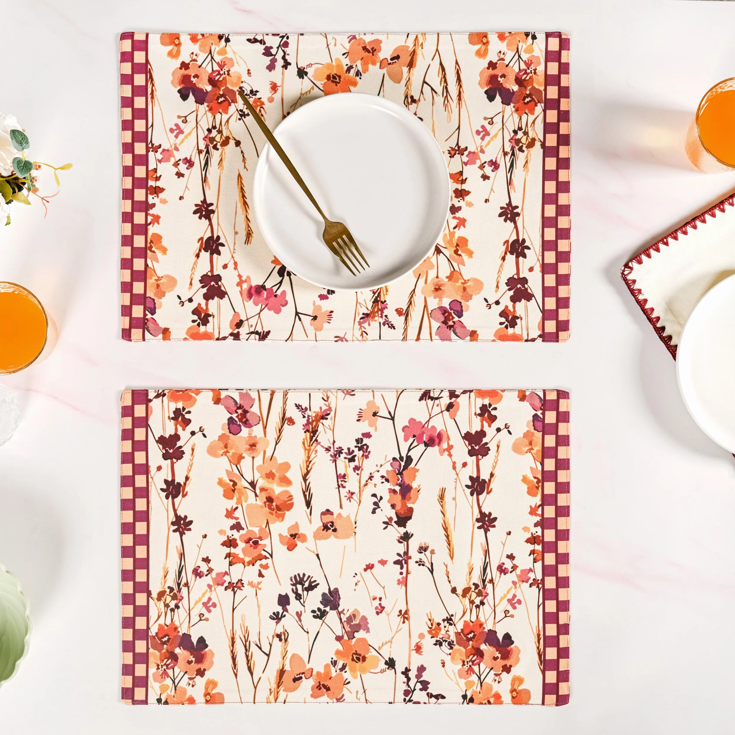 Checkered Border Placemat Set Of 4 - Image 8