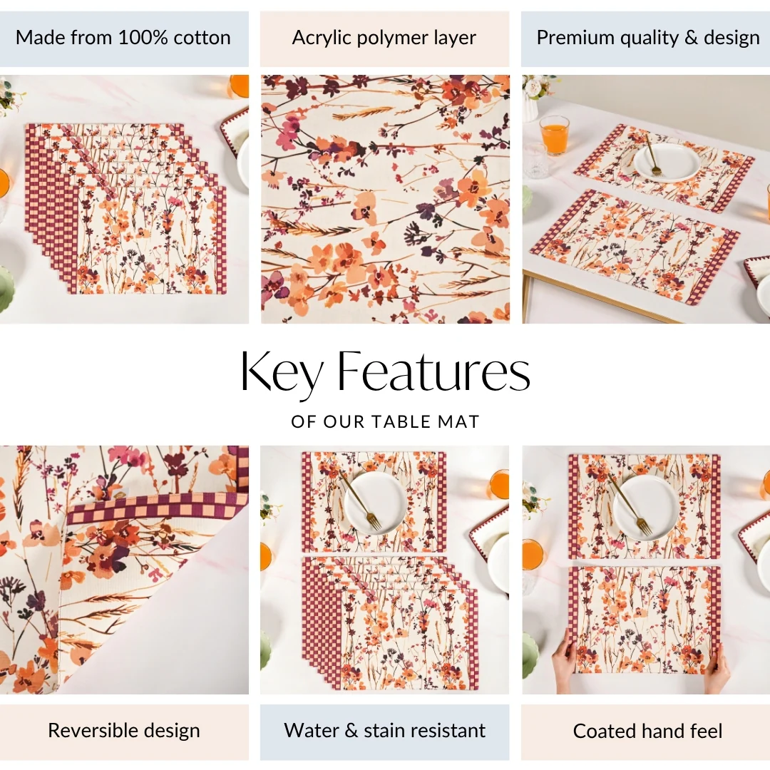 Checkered Border Placemat Set Of 6 - Image 5