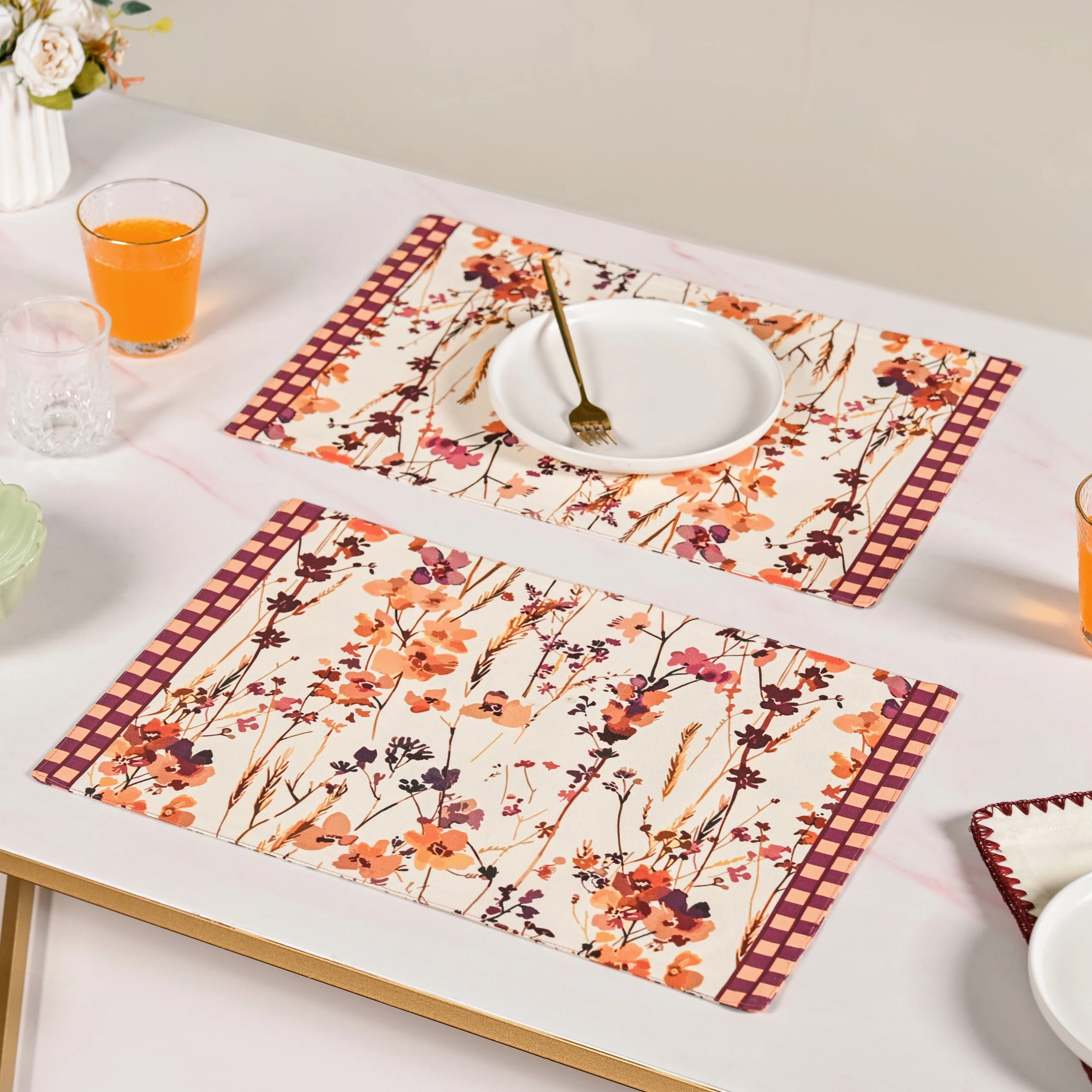 Checkered Border Placemat Set Of 6 - Image 7