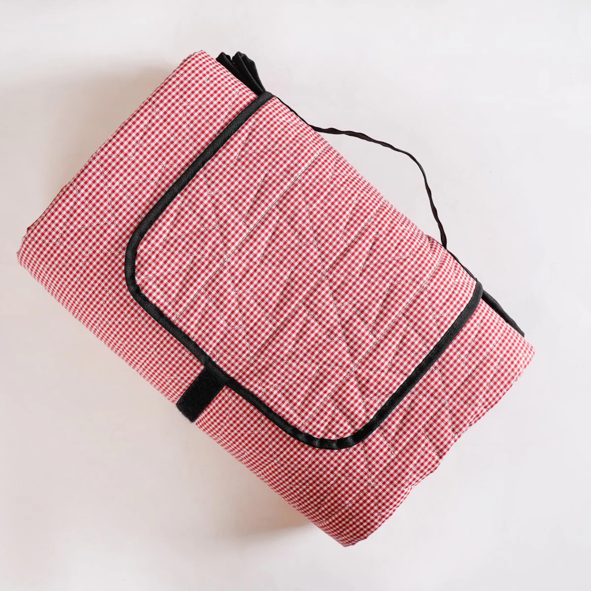 Checkered Red and White Foldable Picnic Mat 84x60 Inch - Image 11