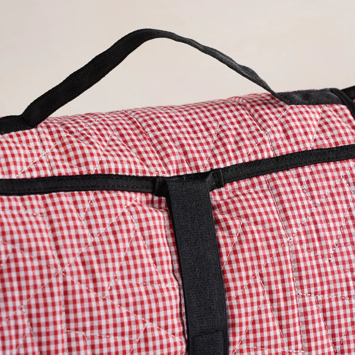 Checkered Red and White Foldable Picnic Mat 84x60 Inch - Image 8