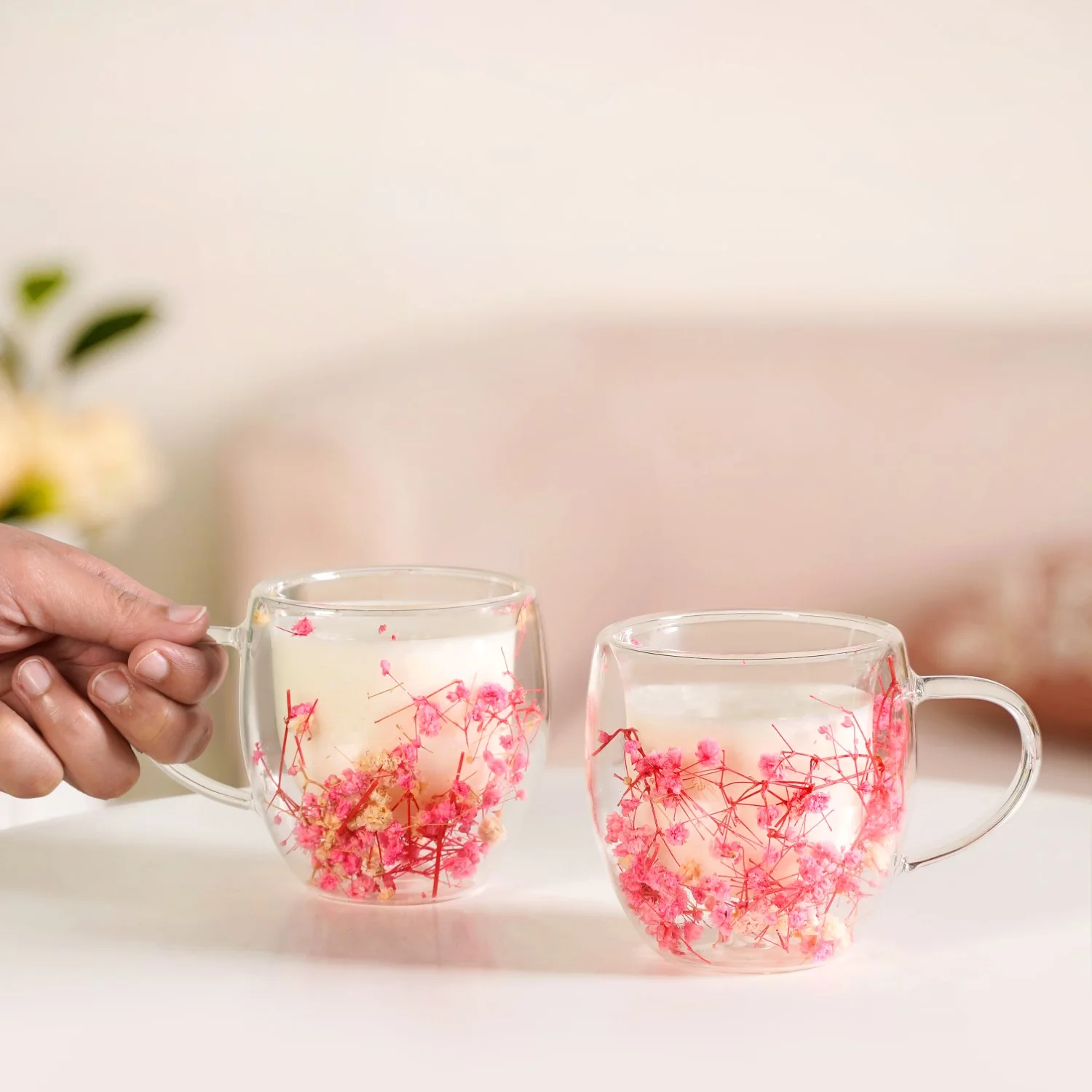 Cherry Blossom Double Walled Coffee Mug Set Of 2 250ml - Image 3