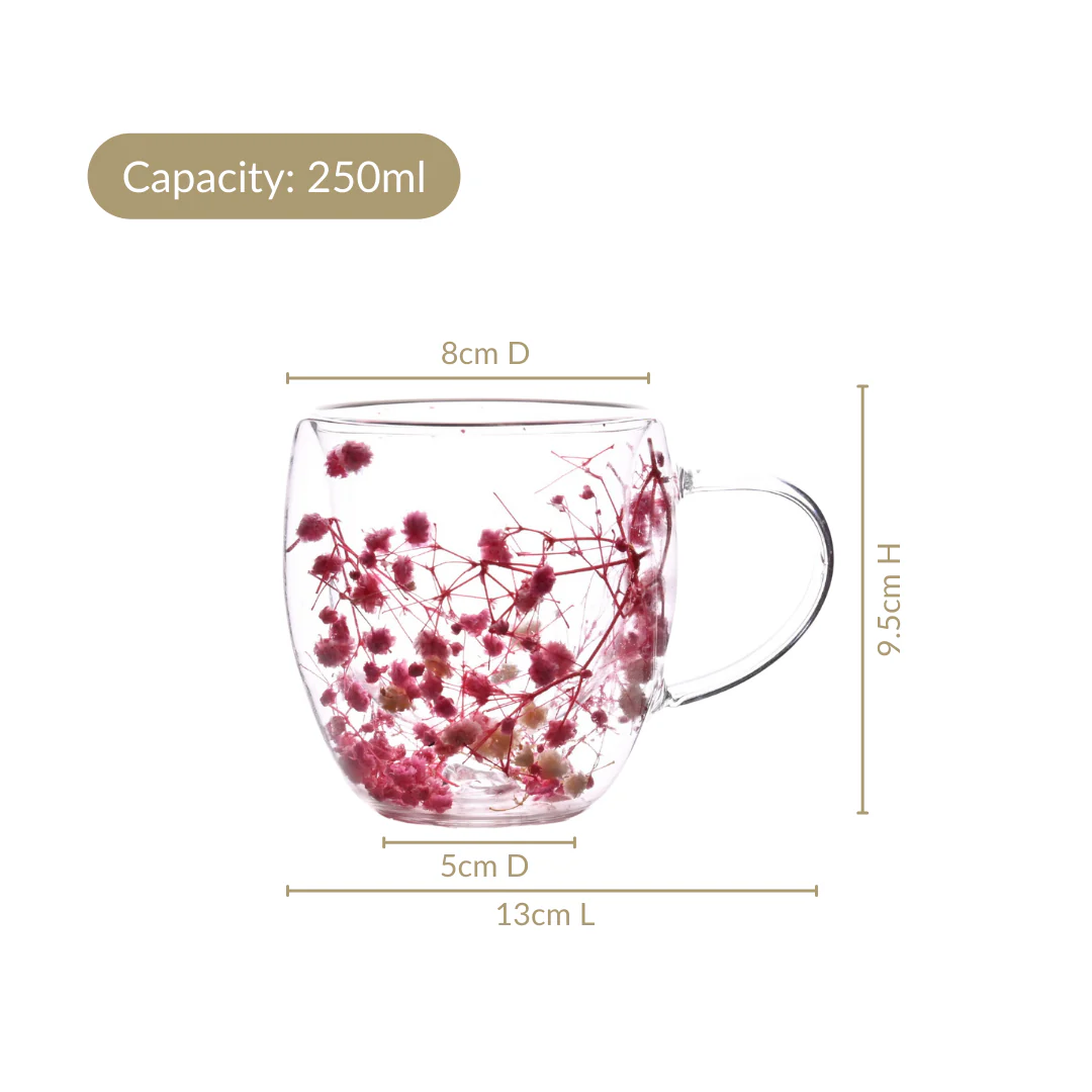 Cherry Blossom Double Walled Coffee Mug Set Of 2 250ml - Image 4