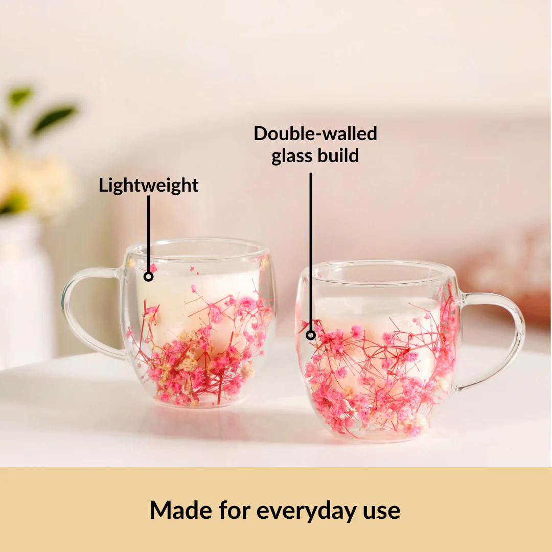 Cherry Blossom Double Walled Coffee Mug Set Of 2 250ml - Image 6