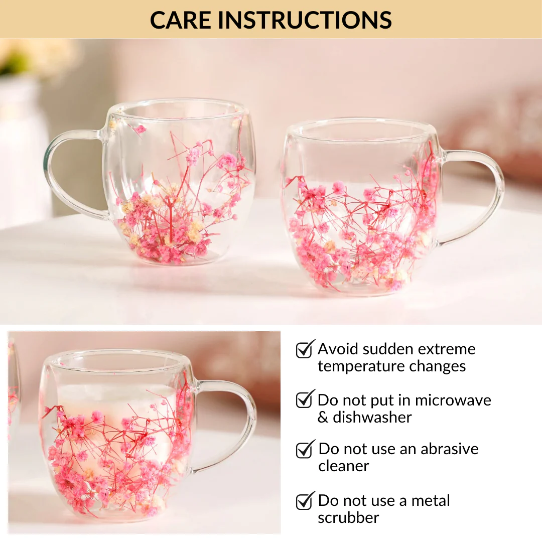 Cherry Blossom Double Walled Coffee Mug Set Of 2 250ml - Image 8
