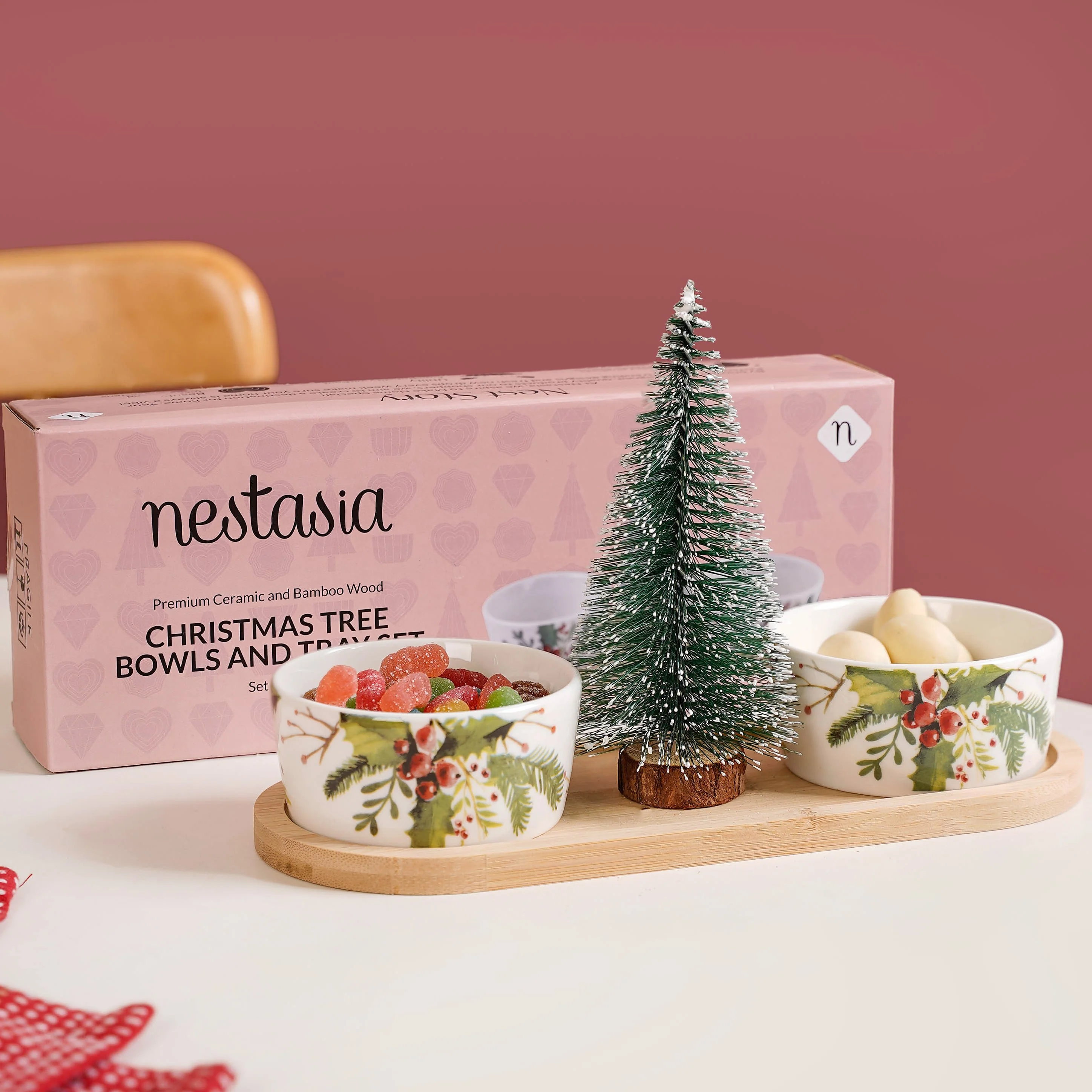 Christmas Pine Tree And Bowl Snack Platter Set - Image 4