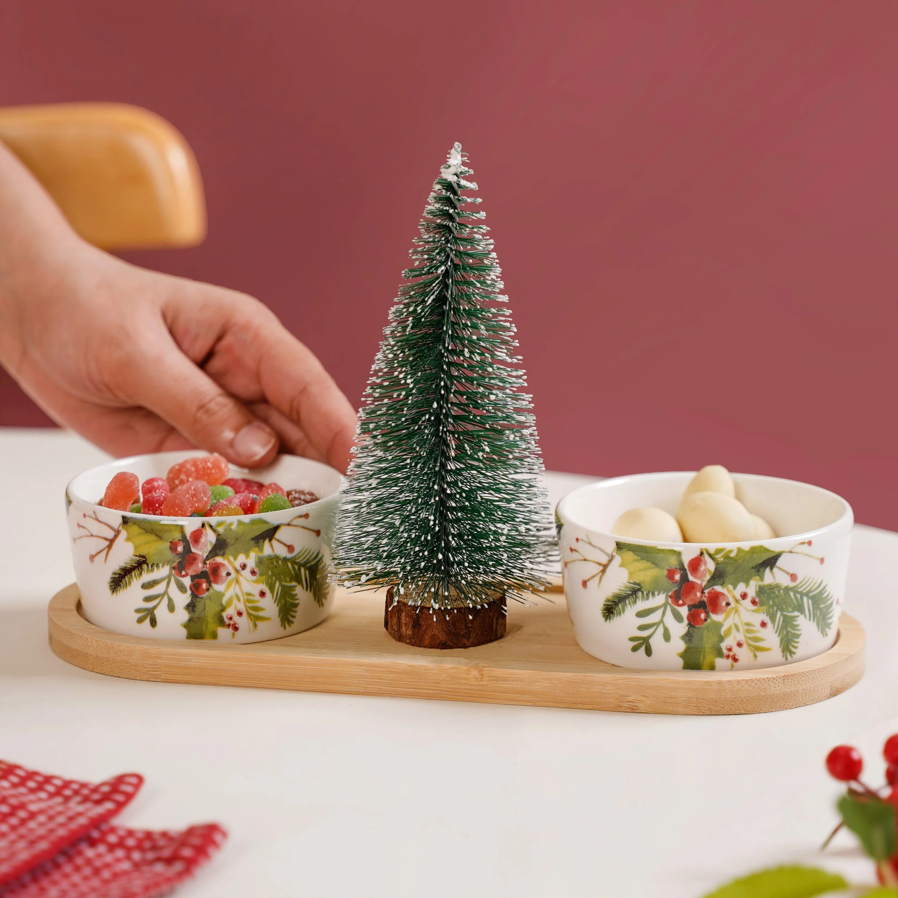 Christmas Pine Tree And Bowl Snack Platter Set - Image 5
