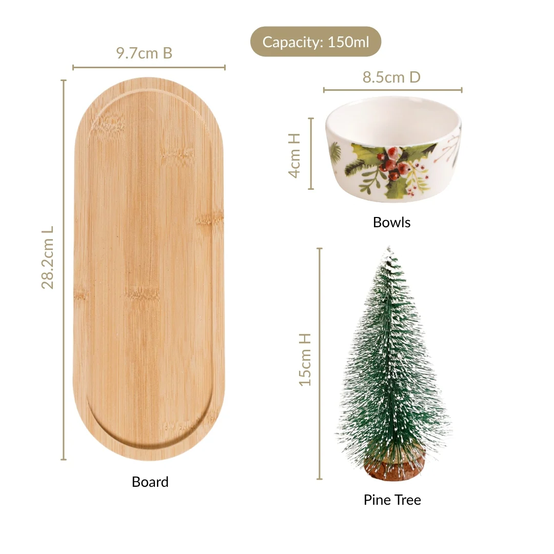 Christmas Pine Tree And Bowl Snack Platter Set - Image 6