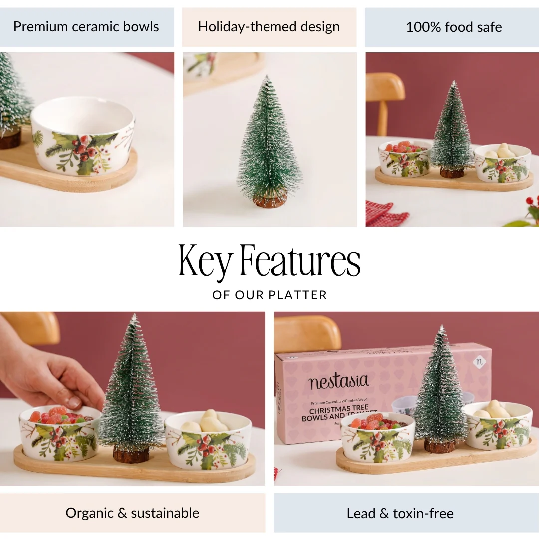Christmas Pine Tree And Bowl Snack Platter Set - Image 7