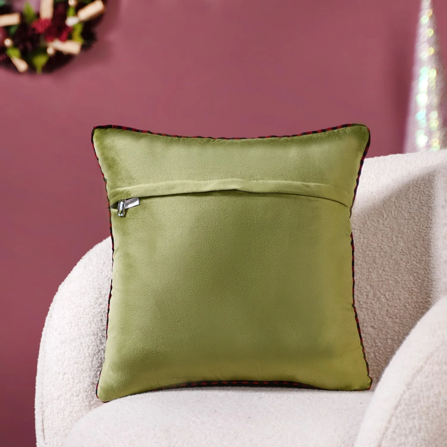 Christmas Stocking Velvet Cushion Cover 40x40cm - Image 6