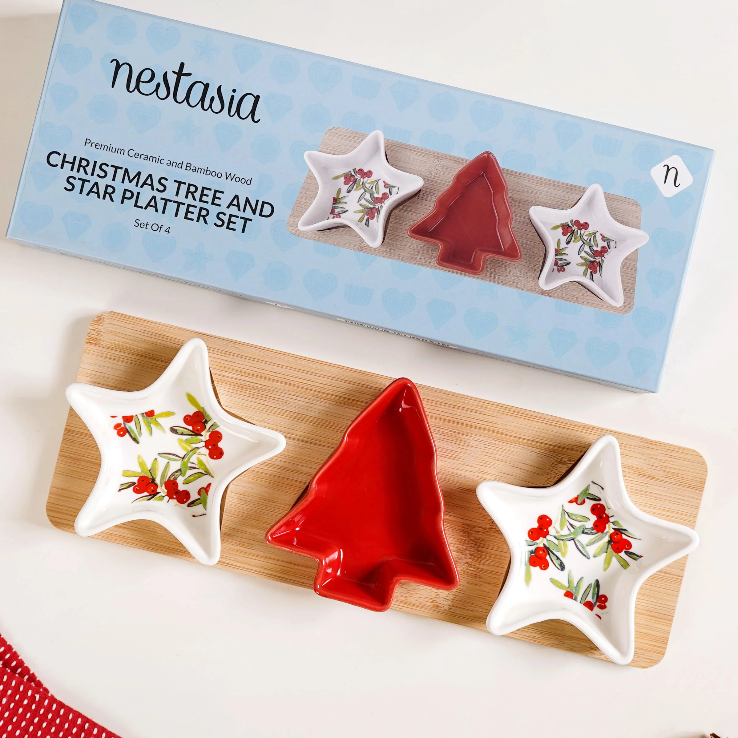 Christmas Tree And Star Platter Set Of 4 - Image 3