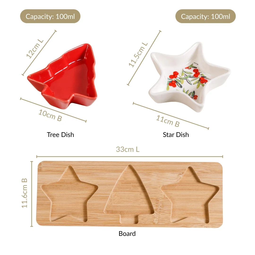 Christmas Tree And Star Platter Set Of 4 - Image 4