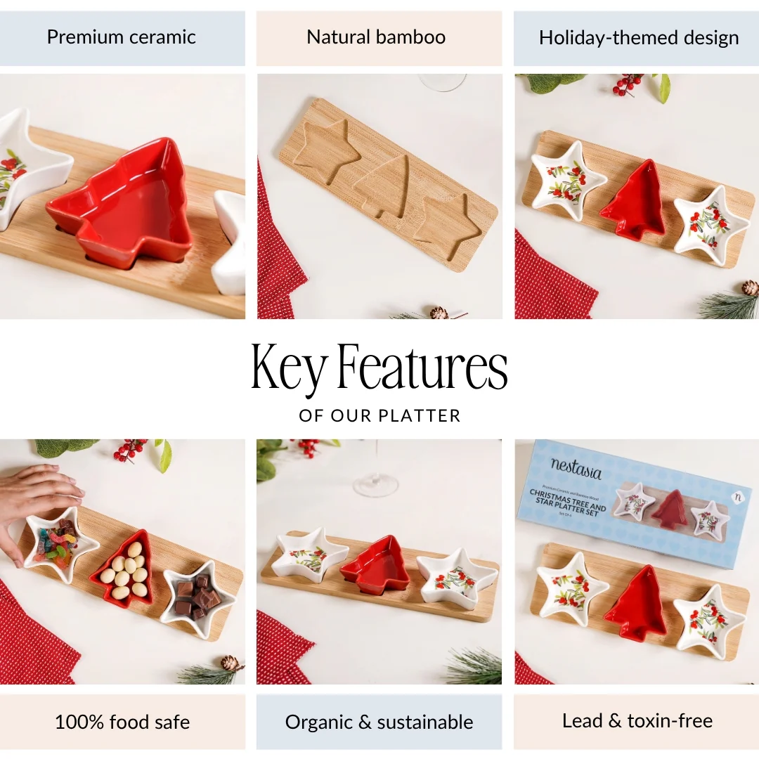 Christmas Tree And Star Platter Set Of 4 - Image 5