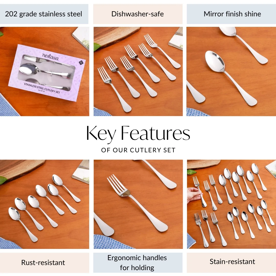 Classic Stainless Steel Cutlery Set Of 18 - Image 5