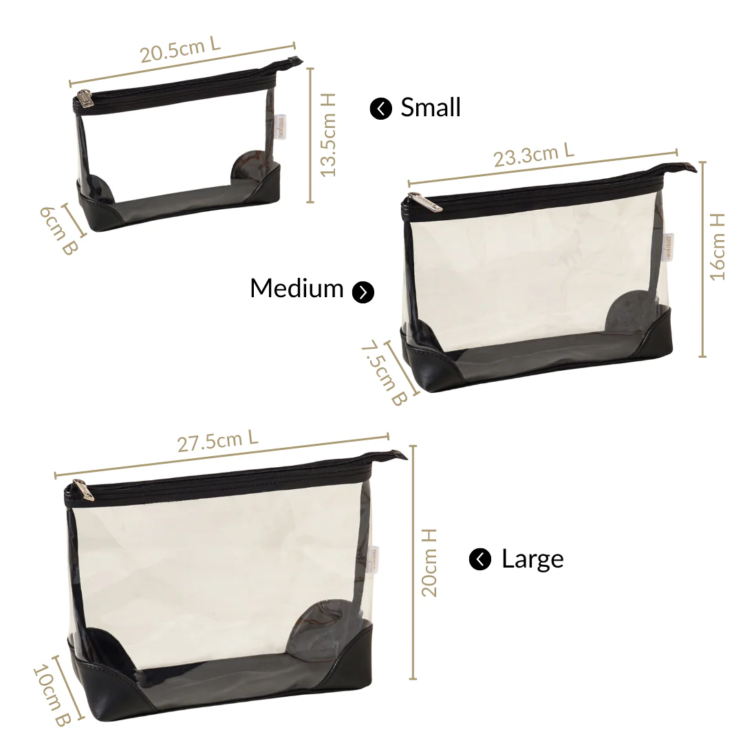 Classic Travel Pouch Set Of 3 Black - Image 4